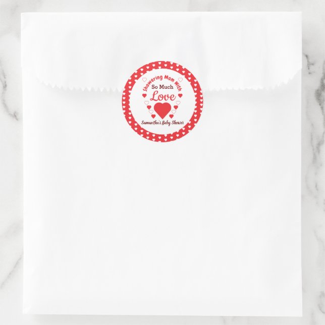 So Much Love Baby Shower Classic Round Sticker (Bag)