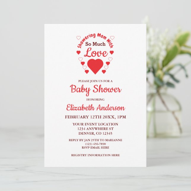 So Much Love Baby Shower Invitation (Standing Front)