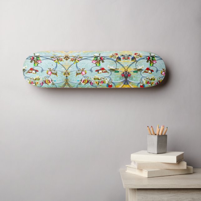 So much love! Love locks for eternal love  Skateboard (Wall Art (Horz))