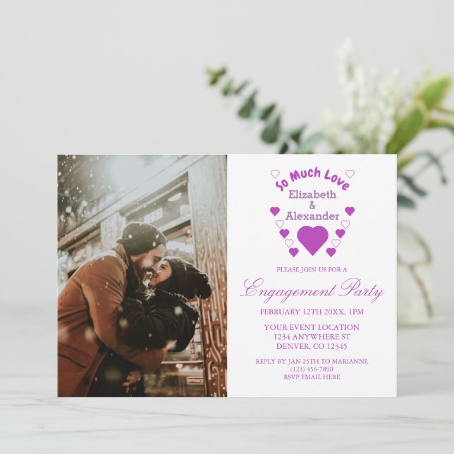 So Much Love Wedding Engagement Party Invitation (Standing Front)