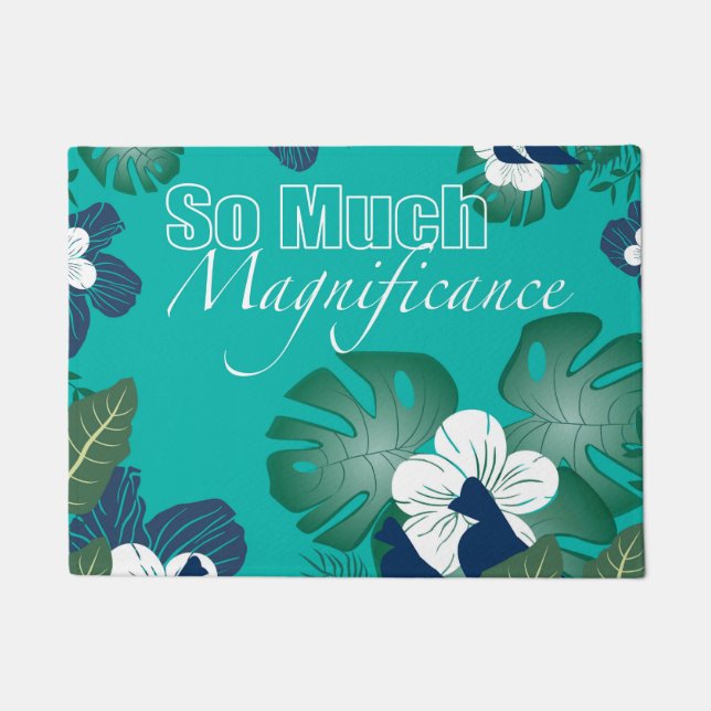 "So Much Magnificence" Tropical Vibes Door Mat (Front)