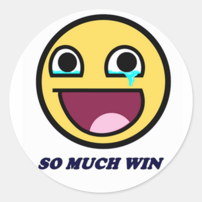 So Much Win! Classic Round Sticker (Front)