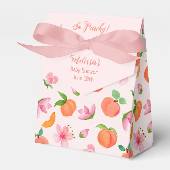 So Peachy Paper Favour Box, Tent 3x1.5x3.25 Favour Box (Front Side)