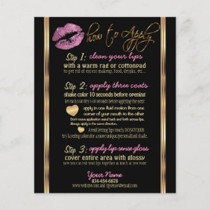So Pink Glitter Lip Instructions Flyer