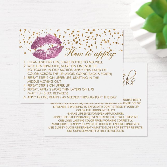 So Pink Glitter Lips on White Instructions (Desk)