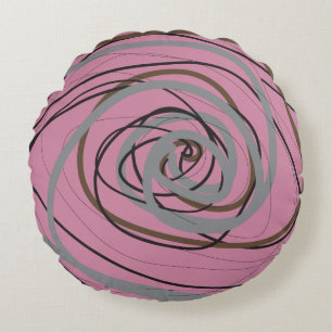 SO PINK SPIRAL Round Throw Pillow