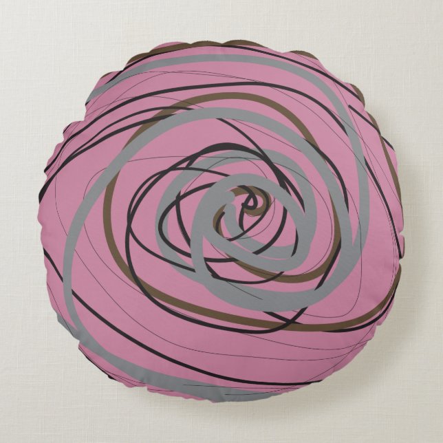 SO PINK SPIRAL Round Throw Pillow (Front)