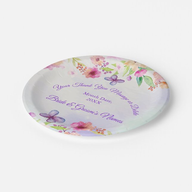 So Pretty,  Personalised Paper Plates for Wedding (Angled)