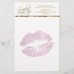 So Pretty Pink Glitter Lips Stationery