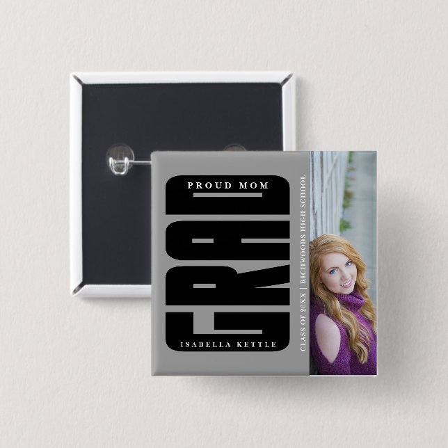 So Proud - DIY Grad Photo Memories 15 Cm Square Badge (Front & Back)