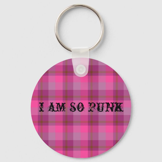 So Punk Plaid Keychain (Front)