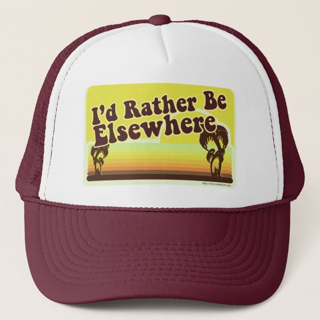 So Rather be Elsewhere Trucker Hat (Front)