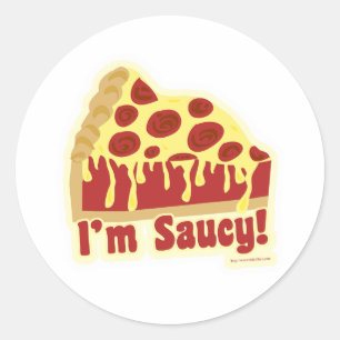 So Saucy Deep Pizza Classic Round Sticker