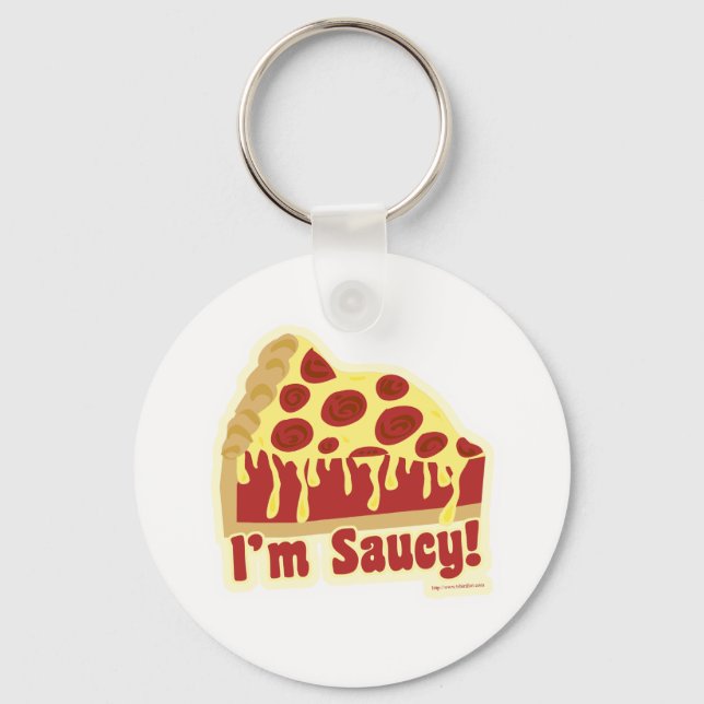 So Saucy Deep Pizza Key Ring (Front)