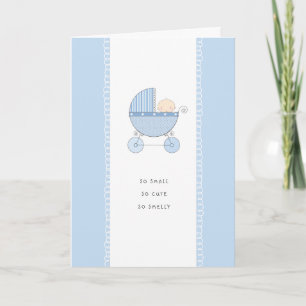 So Small, So Cute New Baby Congrats   Blue Boy Card