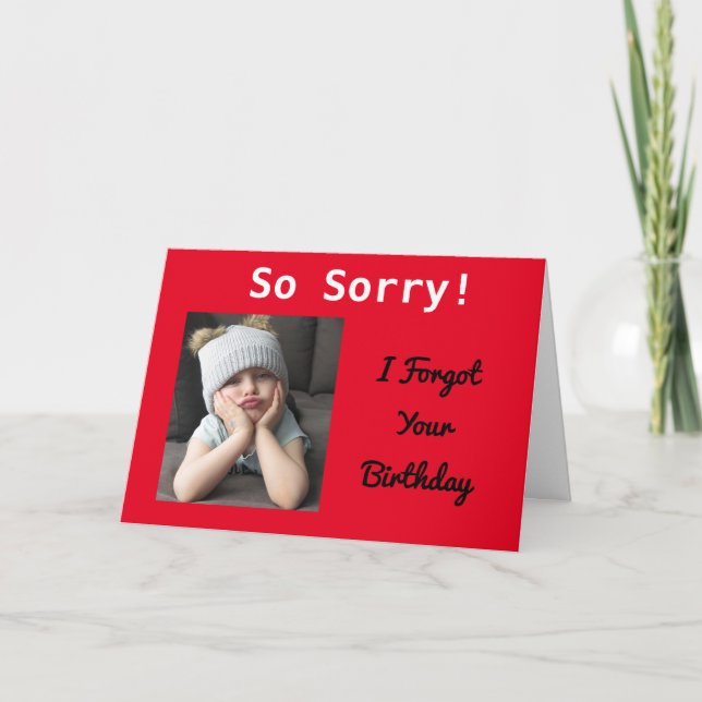 So Sorry! Belated Birthday Funny Grumpy Girl Cute Card (Front)