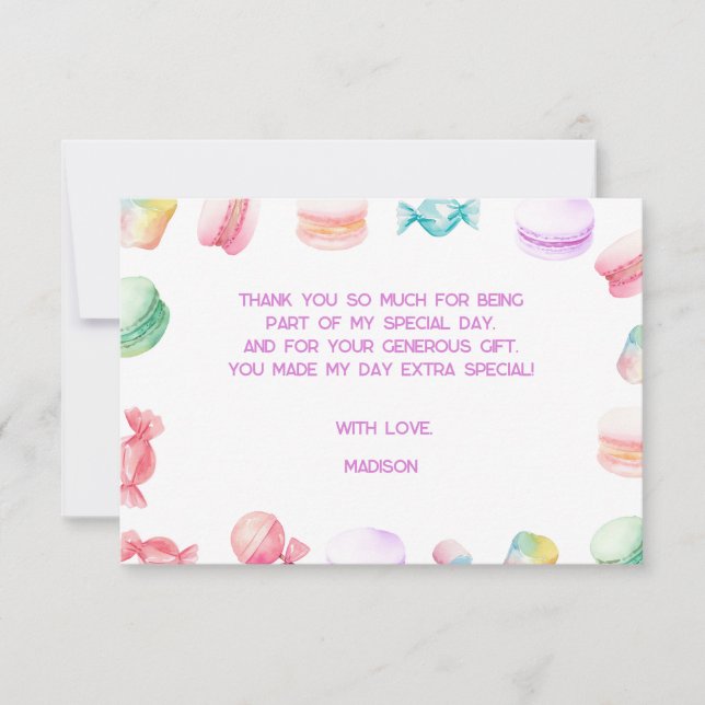 So sweet to be... kids birthday thank you card (Front)