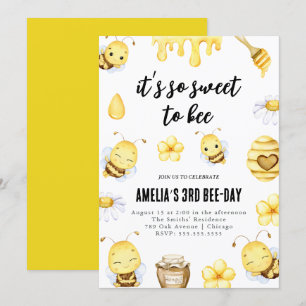 So sweet to bee birthday invitation Any Age