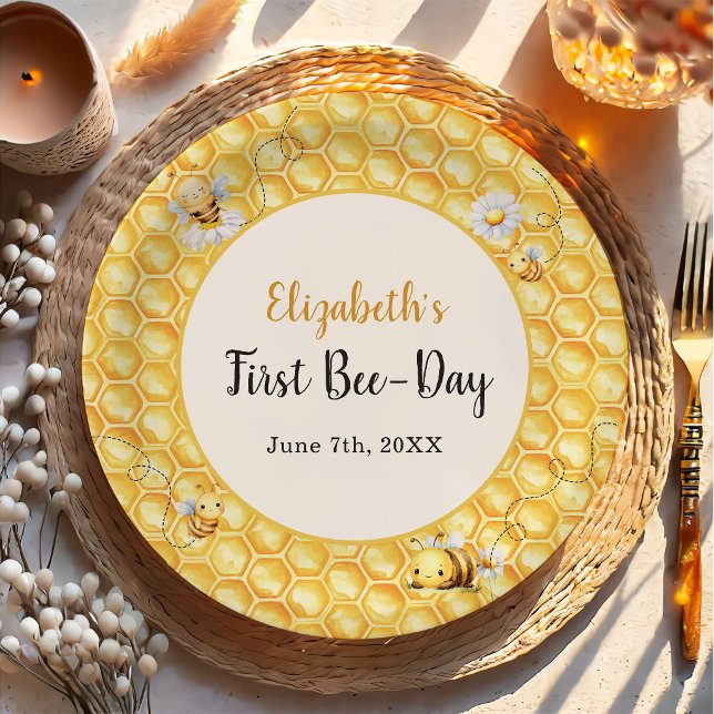 So Sweet To Bee Birthday Paper Plates (Creator Uploaded)