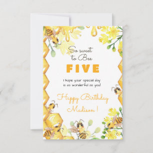 So sweet to bee kids happy birthday card