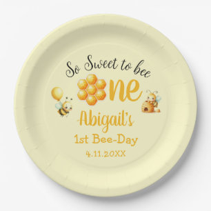 SO SWEET TO BEE ONE 1ST BIRTHDAY PAPER PLATE