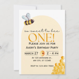 So Sweet to Bee One, Baby Shower  Invitation