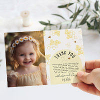 So sweet to Bee One Beeday Photo Thank you card