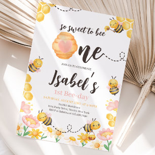 So Sweet to Bee One Birthday Invitation
