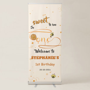 So Sweet To Bee One Cute Honey Bee 1st Birthday Retractable Banner