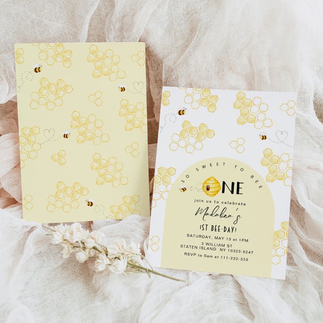 So sweet to bee one first bee day birthday invitation (Creator Uploaded)