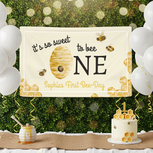 So Sweet To Bee One First Birthday Honeycomb Banner