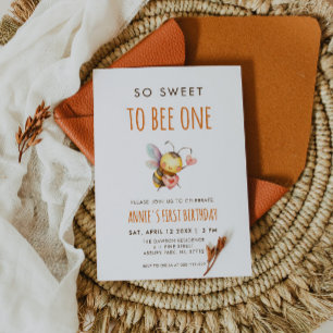 So Sweet To Bee One First Birthday Invitation