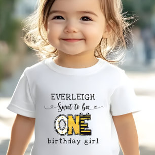 So sweet to bee one floral 1st birthday  toddler T-Shirt
