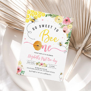 So Sweet To Bee One Party Bee-Day 1st Birthday Invitation