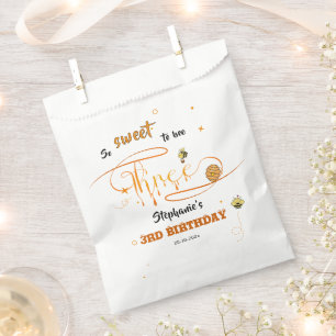 So Sweet To Bee Three Cute Honey Bee 3rd Birthday Favour Bags