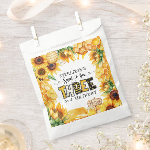 So sweet to bee three floral 3rd birthday  favour bags
