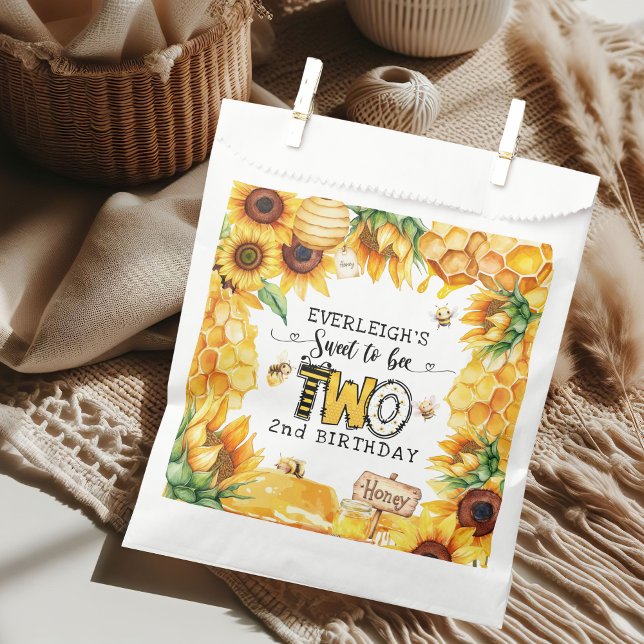 So sweet to bee two floral 2nd birthday  favour bags (Creator Uploaded)