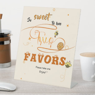 So Sweet To Bee Two Honey Bee 2nd Birthday Favours Pedestal Sign