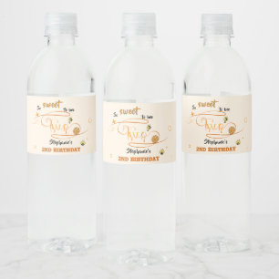 So Sweet To Bee Two Honey Bee 2nd Birthday Water Bottle Label