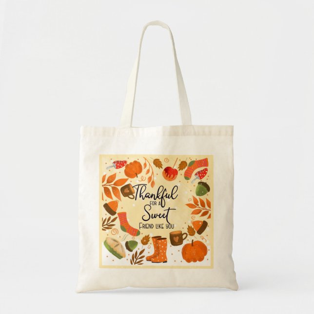 so thankful appreciation for Thanksgiving Tote Bag (Front)
