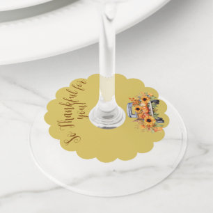 "So Thankful for You!" Wine Glass Tag