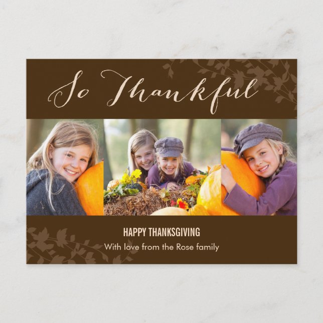 So Thankful Thanksgiving Photo Card (Front)