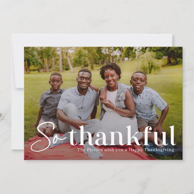 So Thankful Thanksgiving Photo Cards (Front)