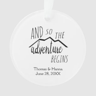 So The Adventure Begins Rustic Mountain Wedding Ornament