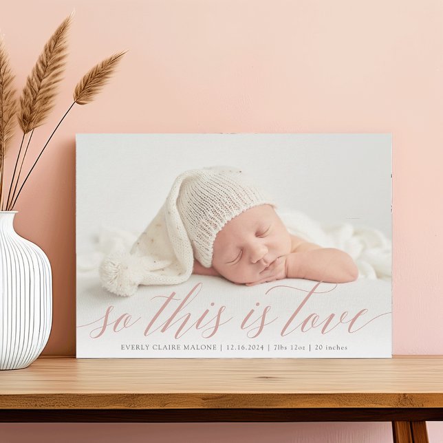 So This Is Love Photo Birth Announcement (Creator Uploaded)