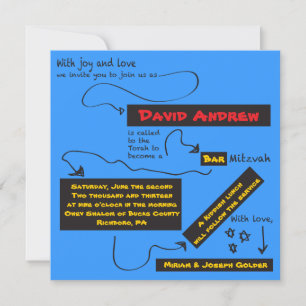 SO VERY CASUAL Bar Bat Mitzvah Invitation
