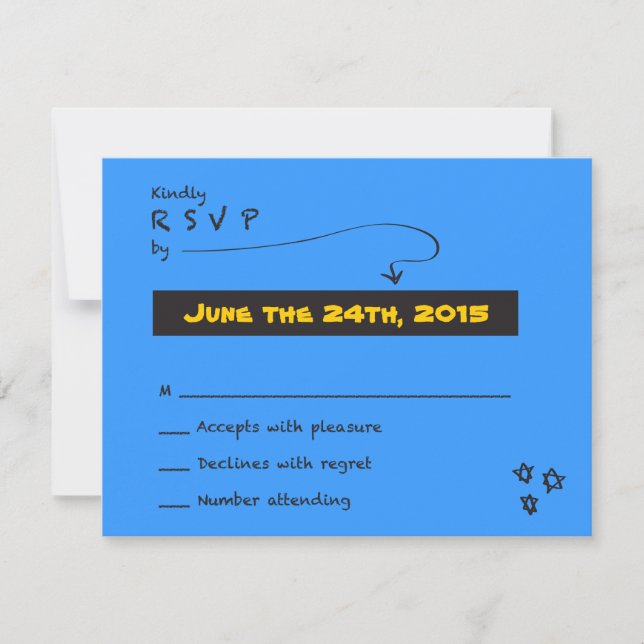 SO VERY CASUAL Bar Bat Mitzvah Reply Card (Front)