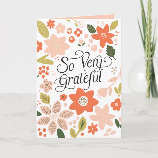 So Very Grateful Thank You Card (Front)