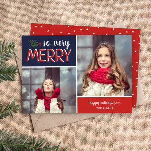 So Very Merry 2 Photo Collage Holiday Card