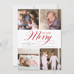 So Very Merry 4 Photo Christmas Holiday Card